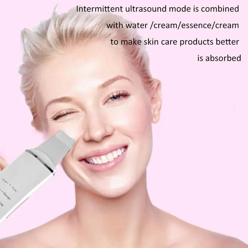 RF Ультразвуковой скребок для кожи лица Красота Массажер очиститель пор удалить