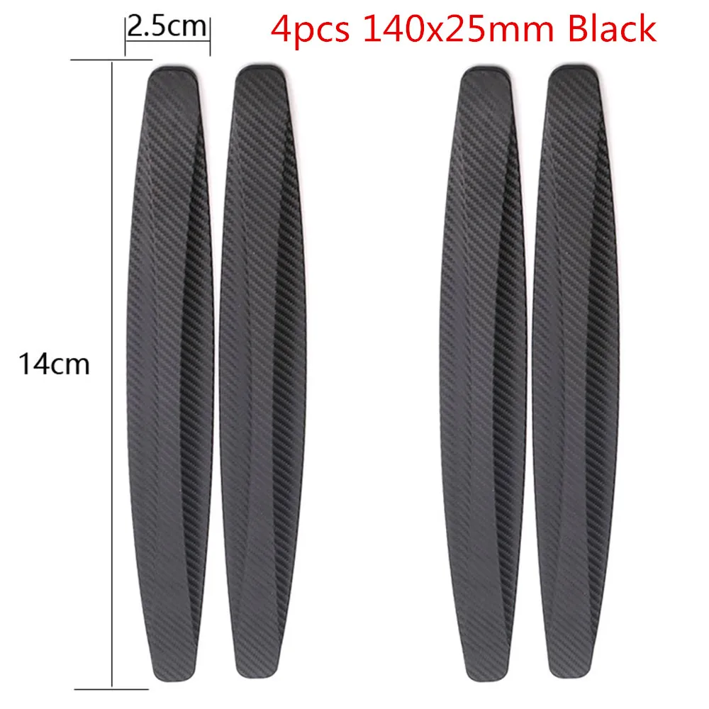 140x25mm Black 4pcs 2/4 шт. 40x5 см пусковая площадка бампера автомобиля ограждающий угол анти-полоски от царапин Стикеры резиновая защита корпуса протектор молдинги Подзор подбородка - Цвет: 140x25mm Black 4pcs
