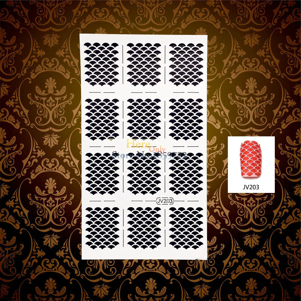 1 шт. модная трафаретная наклейка для дизайна ногтей в виде рыбьей чешуи