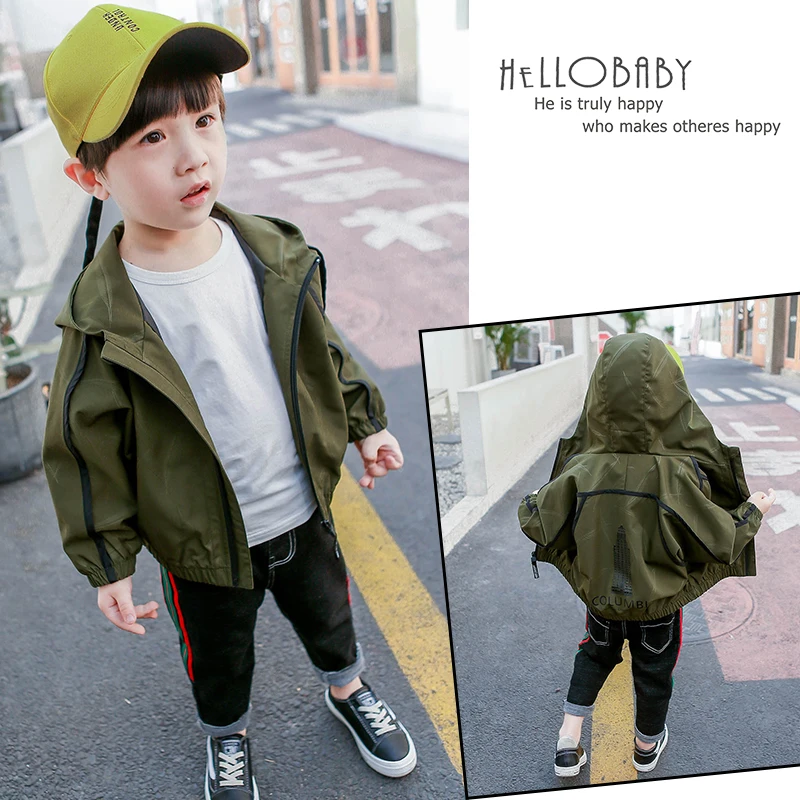 Новое поступление 2018 года модная куртка с капюшоном для мальчиков сезон