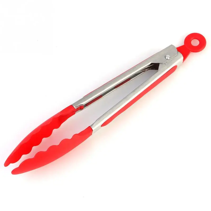 10&quotinch Stainless Steel Plastic Kitchen Tongs BBQ Clip Salad Bread Serving ONLY RANDOM COLOR | Дом и сад