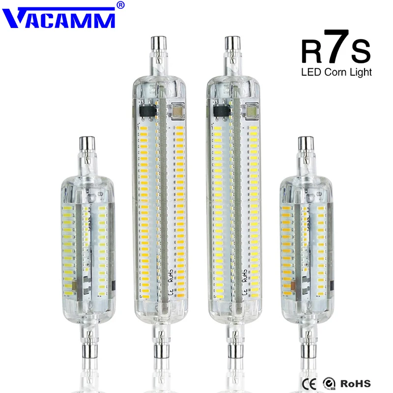 3014 Светодиодная лампа R7S силиконовая трубка 220 В переменного тока r7s SMD 78 мм 118 10 Вт