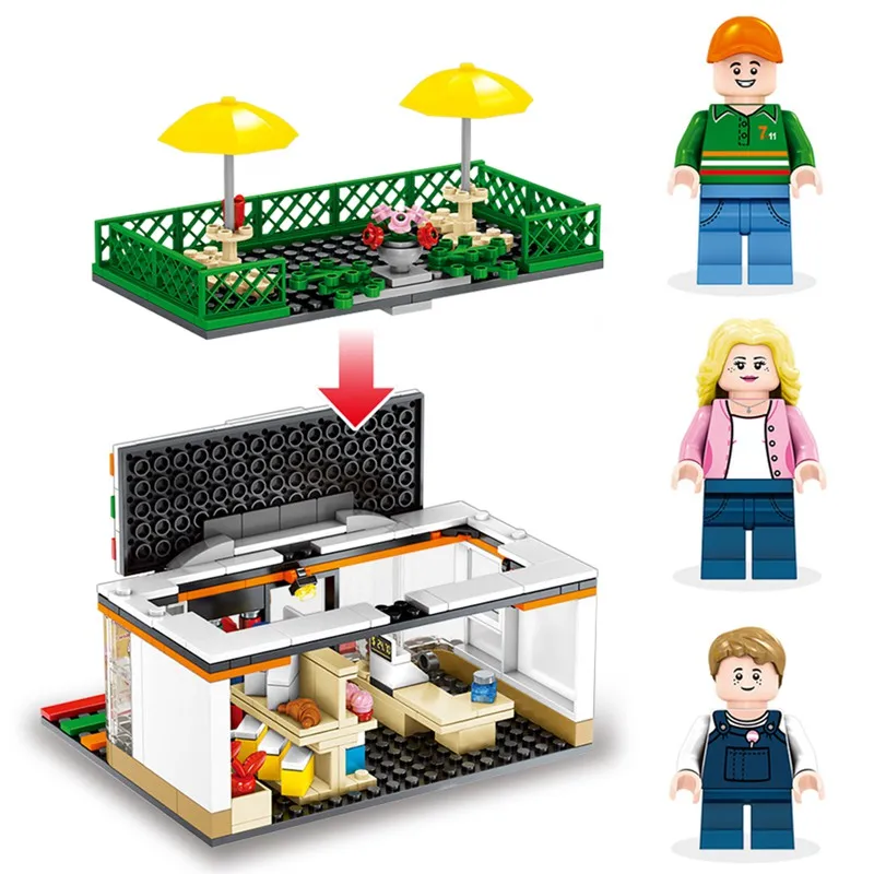 Legoed 320 шт. китайский мини магазин здание модели сцены наборы Совместимость
