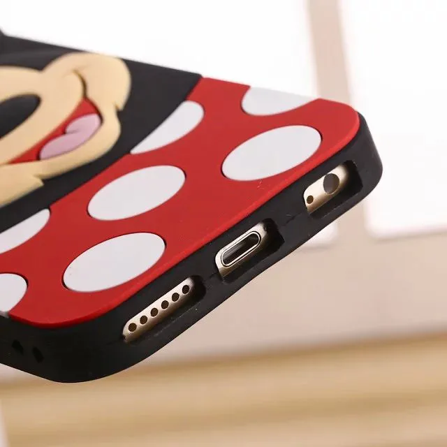 SYCASE 3D Cartoon Minnie Cat Coffee Cup Soft Silicone Case For iPhone 6 6S Plus 8 7 X Xr Xs Max case funda Couple Cover Ms |