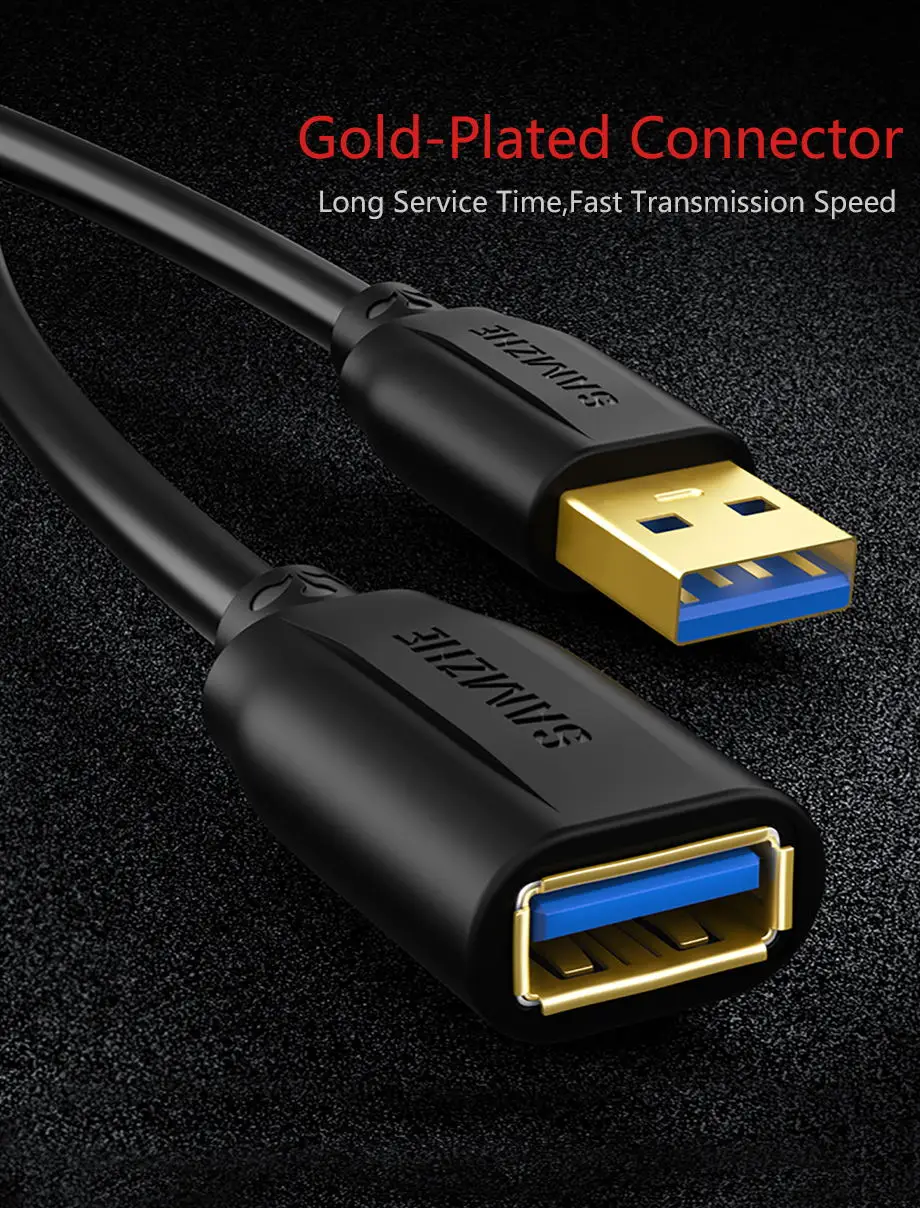 SAMZHE удлинитель USB 3,0/2,0 плоский Удлинительный Кабель AM/AF 0,5 m/1 m/1,5 m/2 m/3 m для PC tv PS4 компьютерный удлинитель для ноутбука