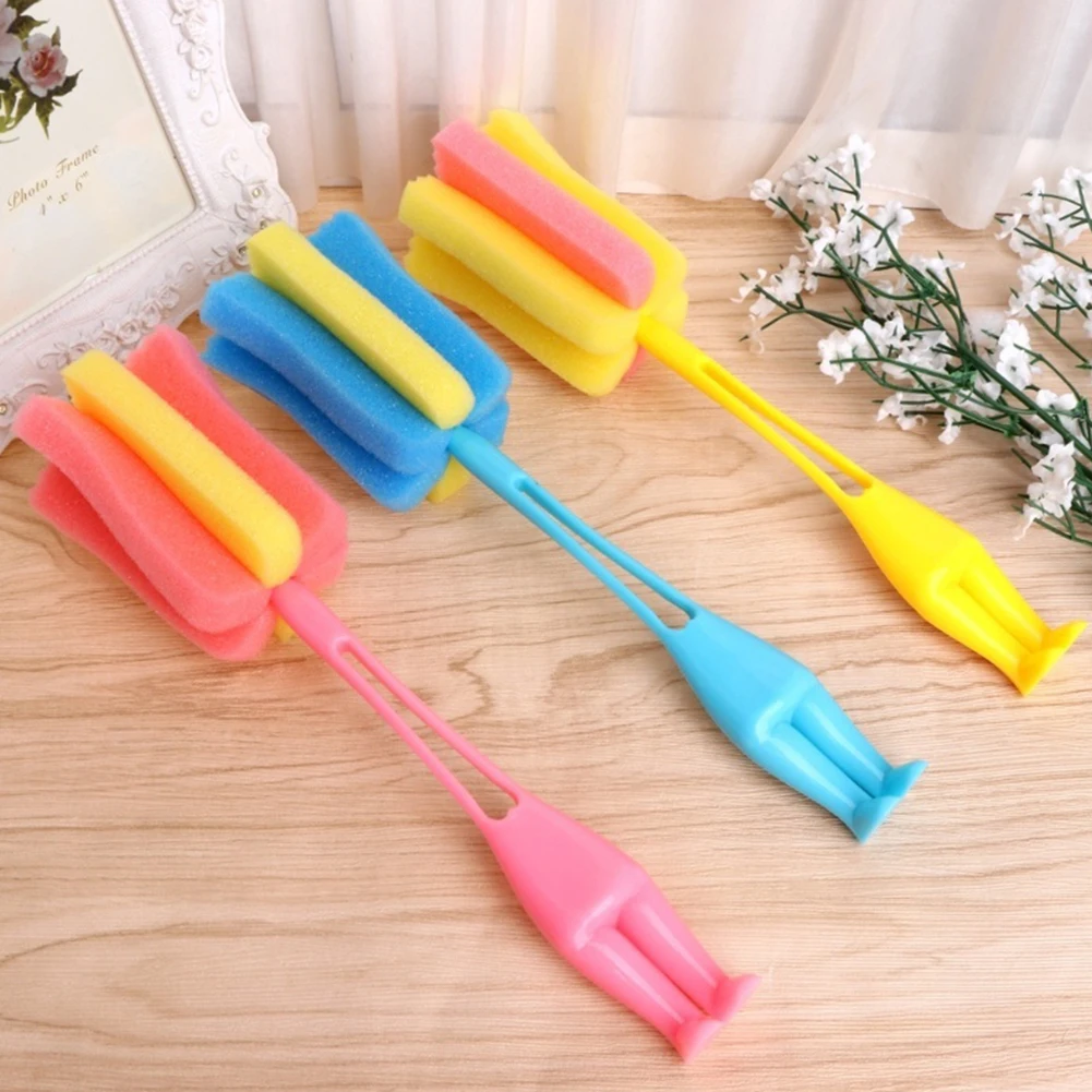 Hot Cute Standing Style Sponge Brush Milk Bottle Cup Washing Cleaning Kitchen Tool | Дом и сад