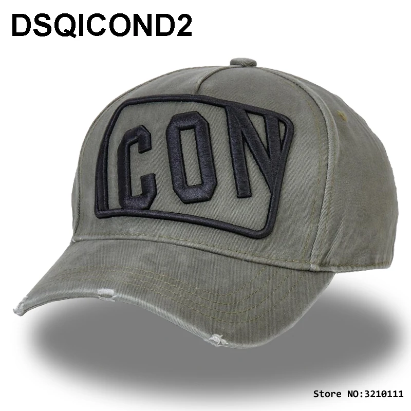 DSQICOND2 брендовые головные уборы DSQ однотонные с буквенным рисунком бейсболка для