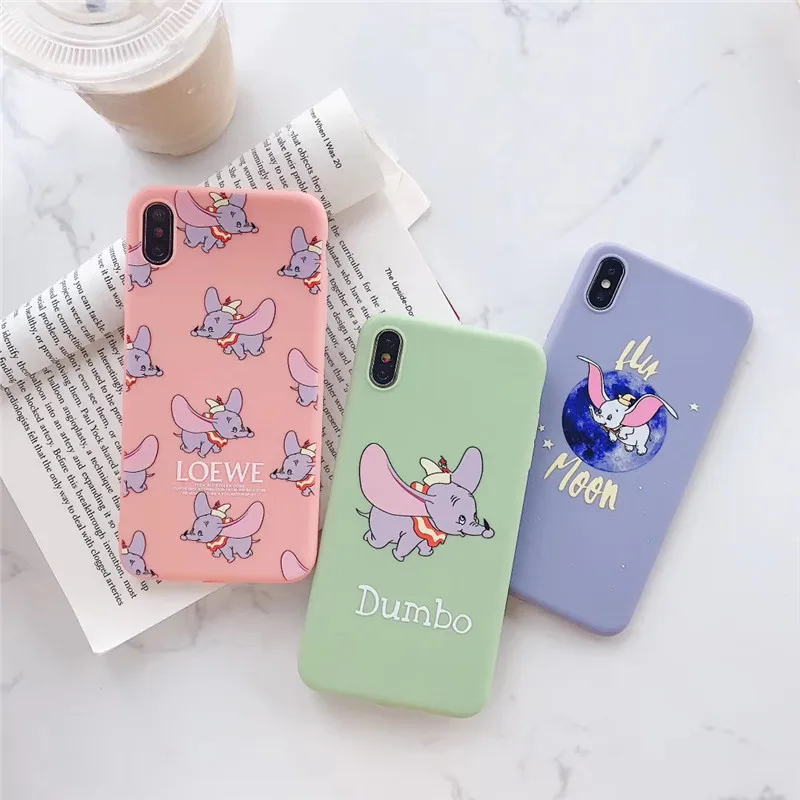 Cute Cartoon Dumbo elephant Doll Silicon TPU Phone Case For iPhone X XS Max XR 10 8 7 Plus 6 6s 5 5S SE 2020 Cover Fundas |