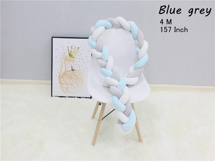 blue grey 4M 1 M/2 M/3M/4M Детские бамперы для кроватки, хлопковая круглая подушка для кроватки, многоцветная Подушка для новорожденных - Цвет: blue grey 4M