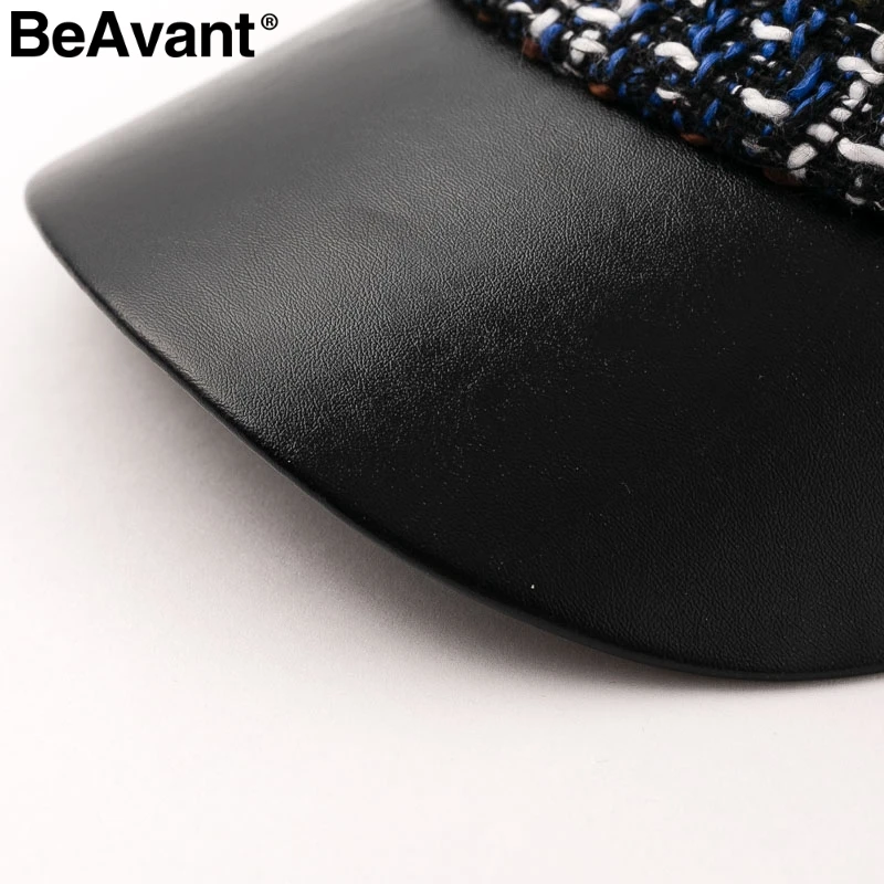 BeAvant Винтаж плед кепки для женщин козырек шляпа 2018 новый стиль Военная Униформа