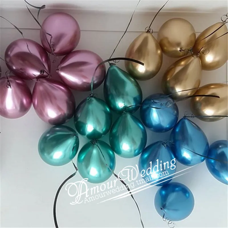 10 шт 12 дюймов Глянцевый Металл Pearl латекс воздушные шары толстые хром металлический Цвета надувные воздушные шары Globos День рождения Декор