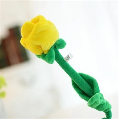 Rose Yellow Хлеб плюшевый мультфильм моделирование подсолнух цветок Роза плюшевые игрушки для детей для украшения дома PP Хлопок растение плюшевая игрушка - Цвет: Rose Yellow