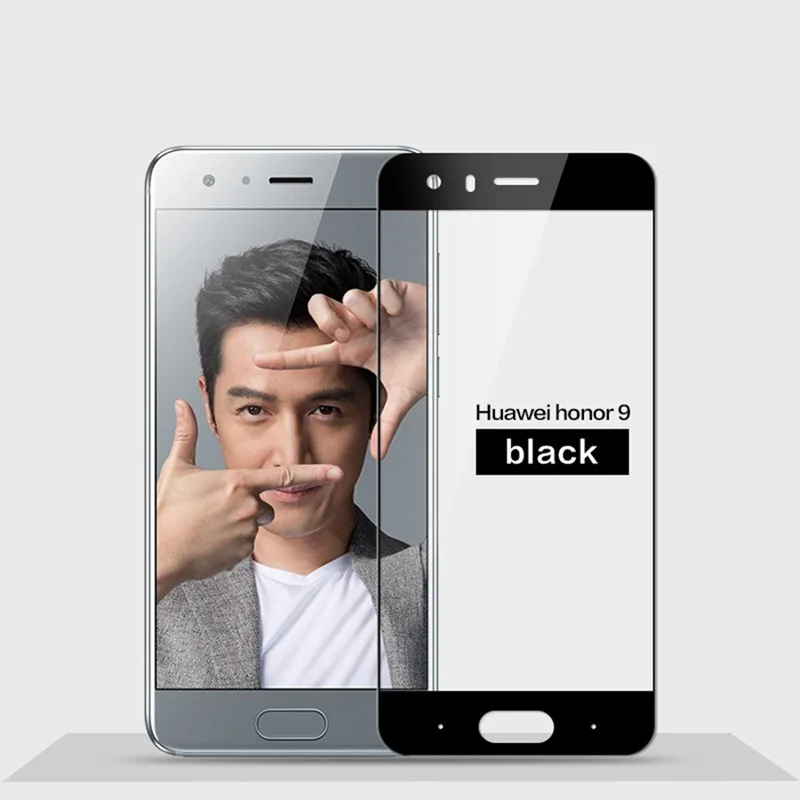 Премиум полное покрытие из закаленного стекла для huawei Honor 9 Чехол-экран продукт пленка для huawei STF-L09 AL00 AL10 TL10 защитная пленка - Цвет: Black