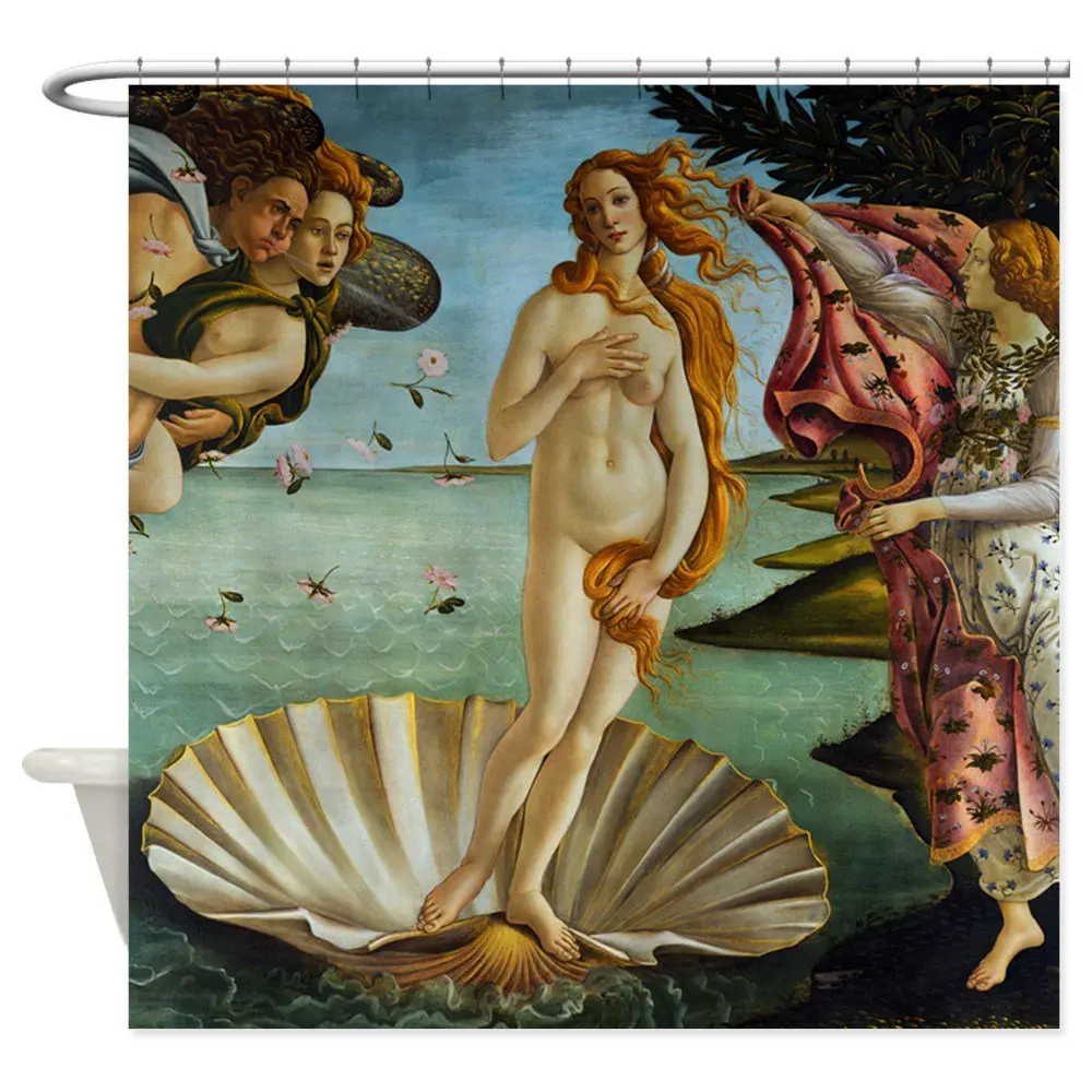 

Душевая занавеска Botticelli с 3D принтом «Рождение Венеры», декоративная ткань, душевая занавеска с 3D принтом