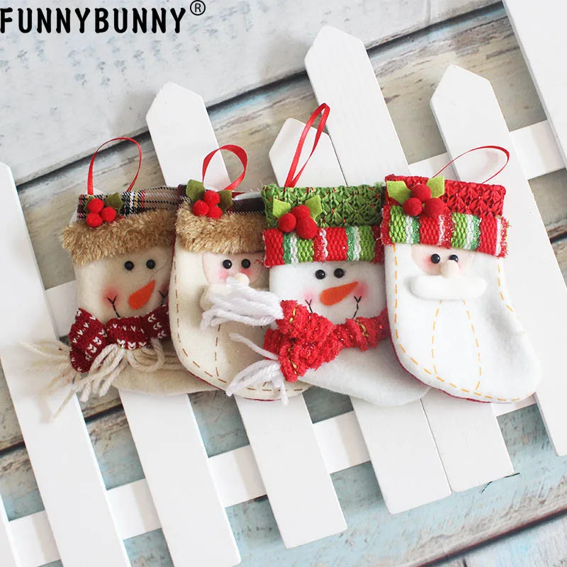 FUNNYBUNNY рождественские носки подарочные сумки чулки Рождественский Санта