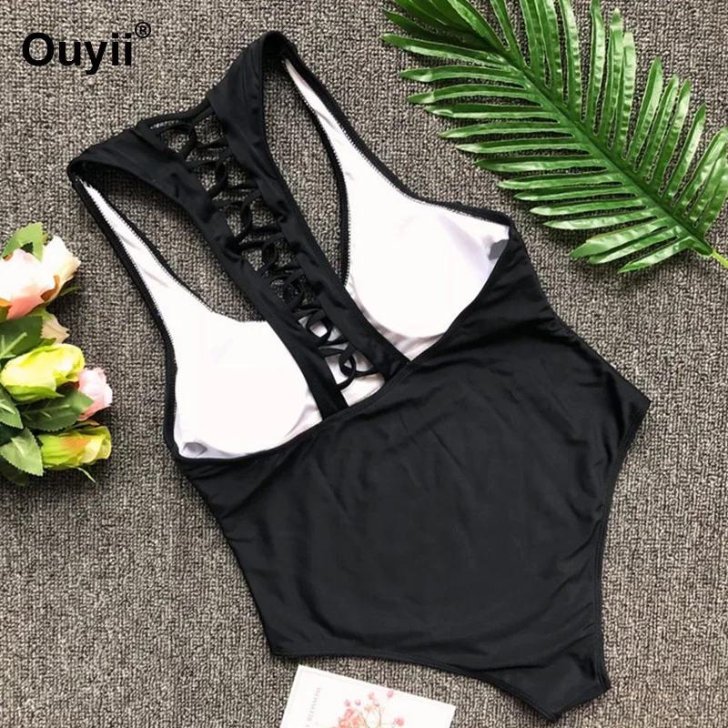 Модный сексуальный бикини 2019 Новый однотонный бандажный купальник дамское