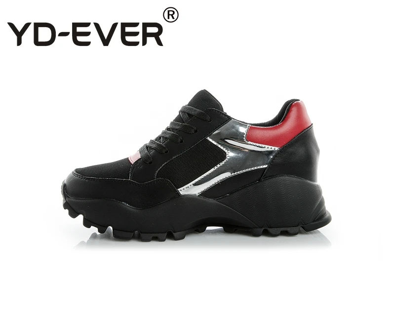 YD-EVER женская повседневная обувь из натуральной кожи на платформе модные