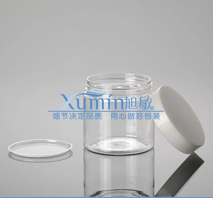 Free shipping: 200ml clear Jar PET Jar with white PP Cap 200g Mask Container Plastic Cream Jar Lotion Bottle Wholesale 50pcs/lot