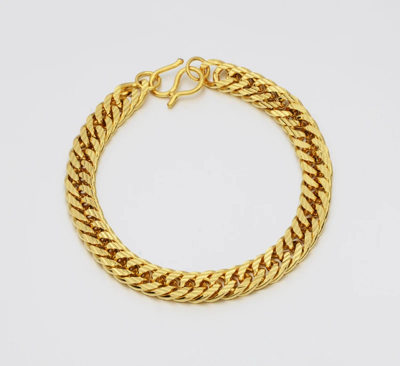 Крупные золотистые браслеты на цепочке для мужчин и женщин оптовая продажа