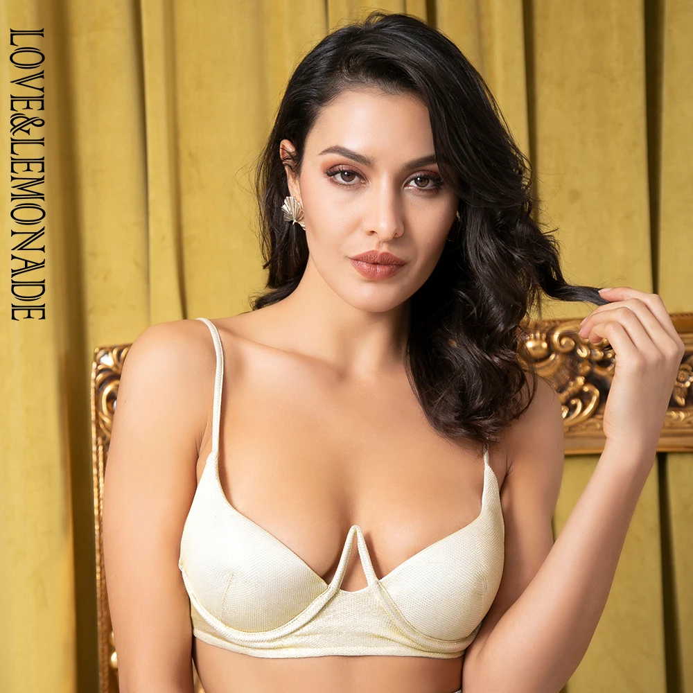 Женское кольцо Love & Lemonade золотистое с вырезом на груди LM8149 1|Топы| |