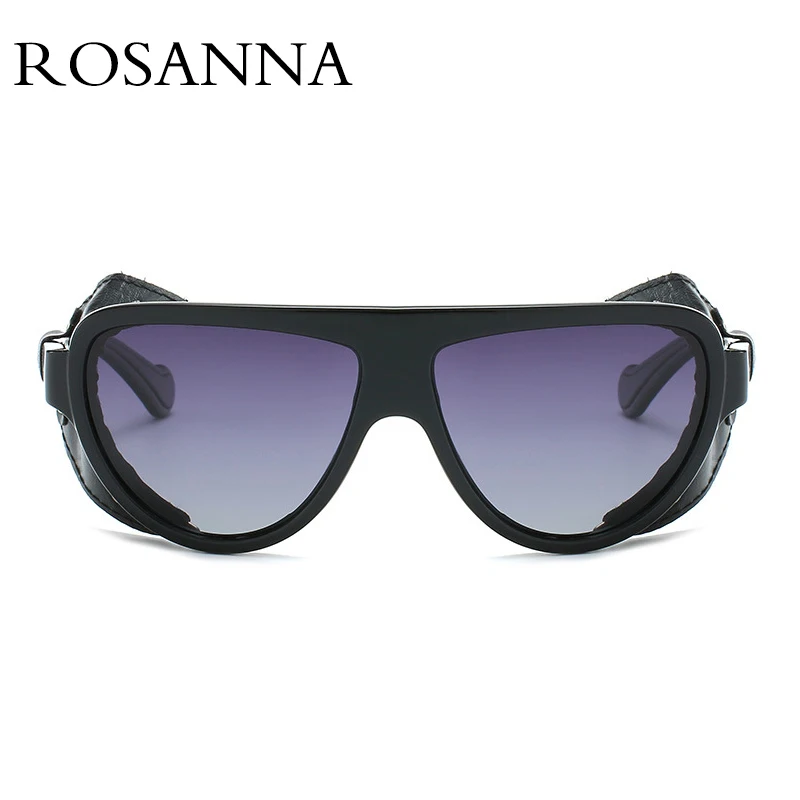 Мужские и женские кожаные поляризационные очки ROSANN солнцезащитные в стиле панк