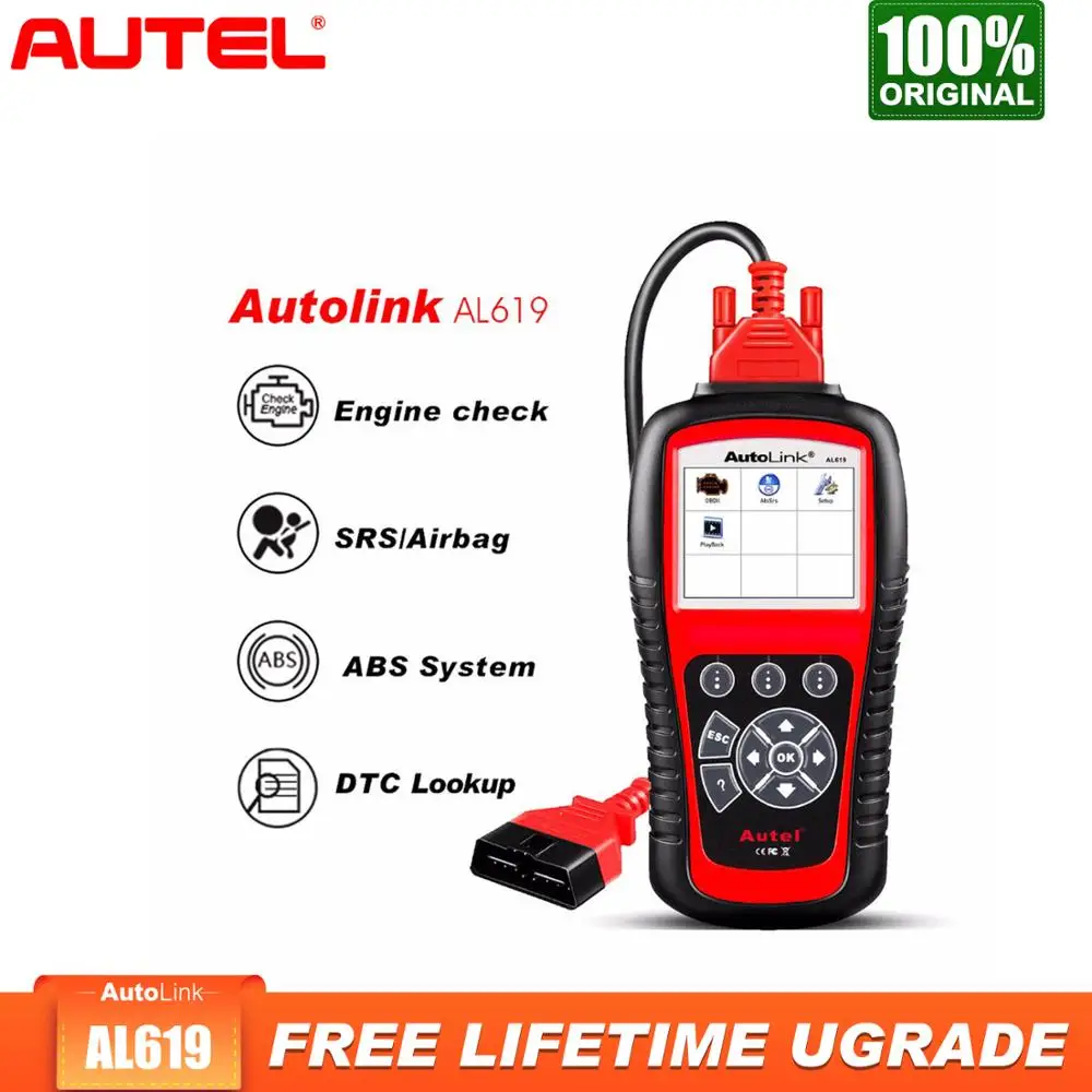 Autel Autolink AL619 диагностический инструмент OBD2 сканер автомобильный диагностический OBDII сканер ABS/SRS Автомобильный сканер для считывания кода автомобильный