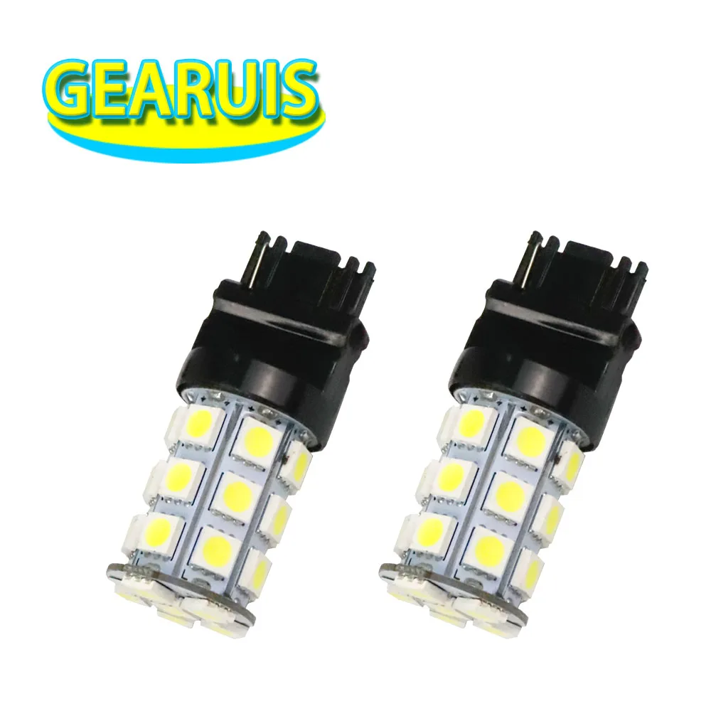 10 шт. T25 3157 3156 p27/7 Вт T20 W21W W21/5 WY21W 7440 7443 светодиодный 27 SMD 5050 автомобильный тормоз