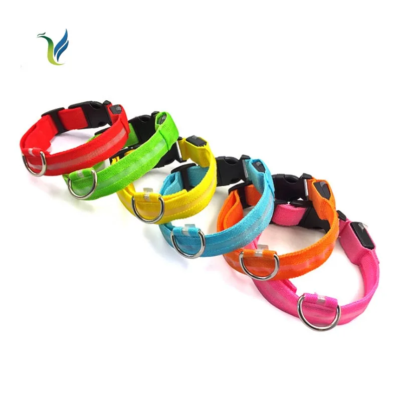 Dogs Luminous Fluorescent Collars Pet Supplies Nylon Dog Collar Night Safety LED Glow Harness Cat In The Dark | Дом и сад