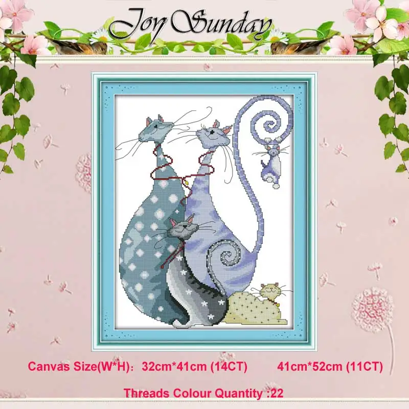 Lovely cats Коты под солнцем Черный Белый Кот Счетный 11CT 14CT Набор для вышивки крестиком сделай сам DMC Набор для вышивки крестом вышивка рукоделие домашний декор - Цвет: Lovely cats