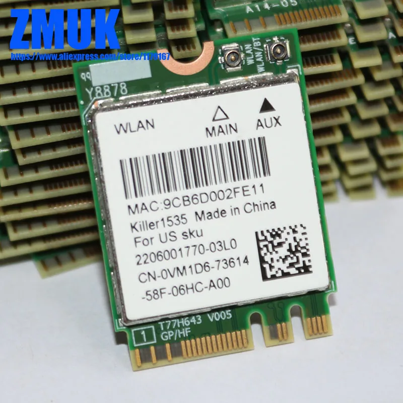 QCNFA364 Killer 1535 802.11ac 867 Мбит/с Беспроводная + BT 4 1 M.2 NGFF WiFi карта|killer 1535|wifi cardngff wifi |