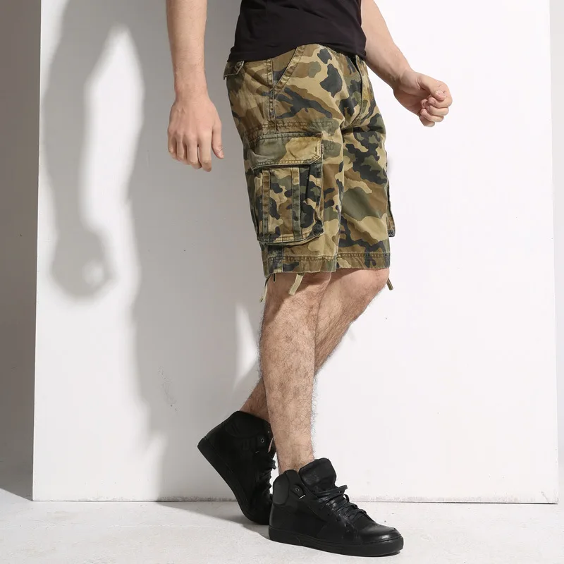 Камуфляжные мужские шорты, военная одежда, стиль армии, высокое качество, мужские шорты Карго, хлопок, много карманов, бриджи, бермуды, карго