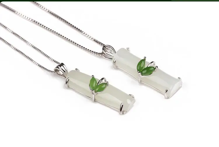 Белая нефритовая подвеска Hetian из нефрита и бамбука с узлом женские деньги