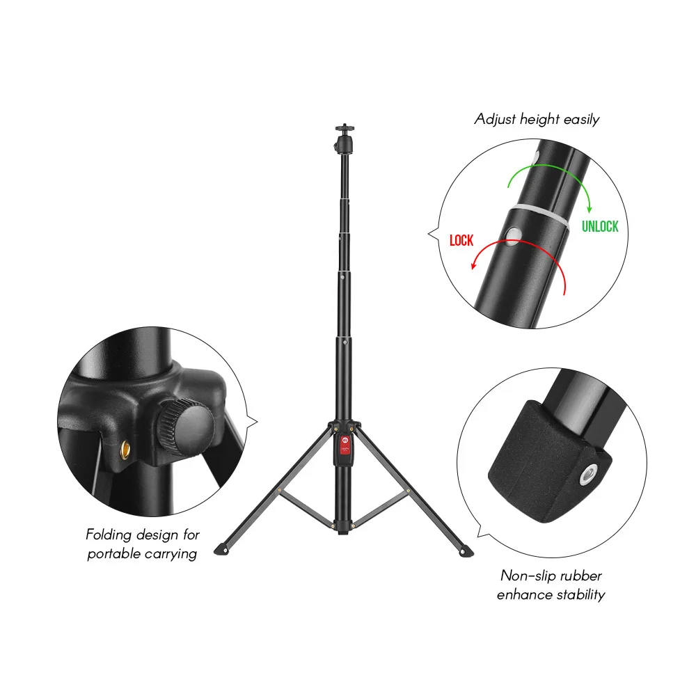 55inch Flexible Tripod Selfie Stick Support Stand with Remote for iPhone X 8 7 6 plus Samsung Galaxy 8/S8 GoPro Hero | Электроника