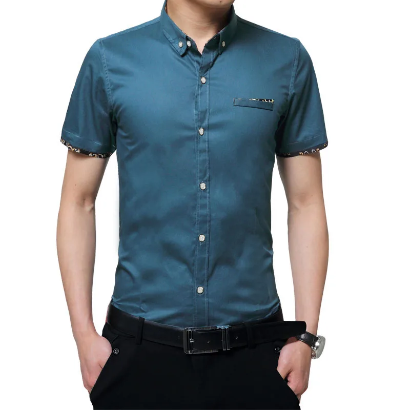 LEGEND PAUL Clothing Mens Short Sleeve Shirt 2017 Summer New Mandarin Collar Slim Fit Casual Men Clothes Size M-5XL | Мужская одежда