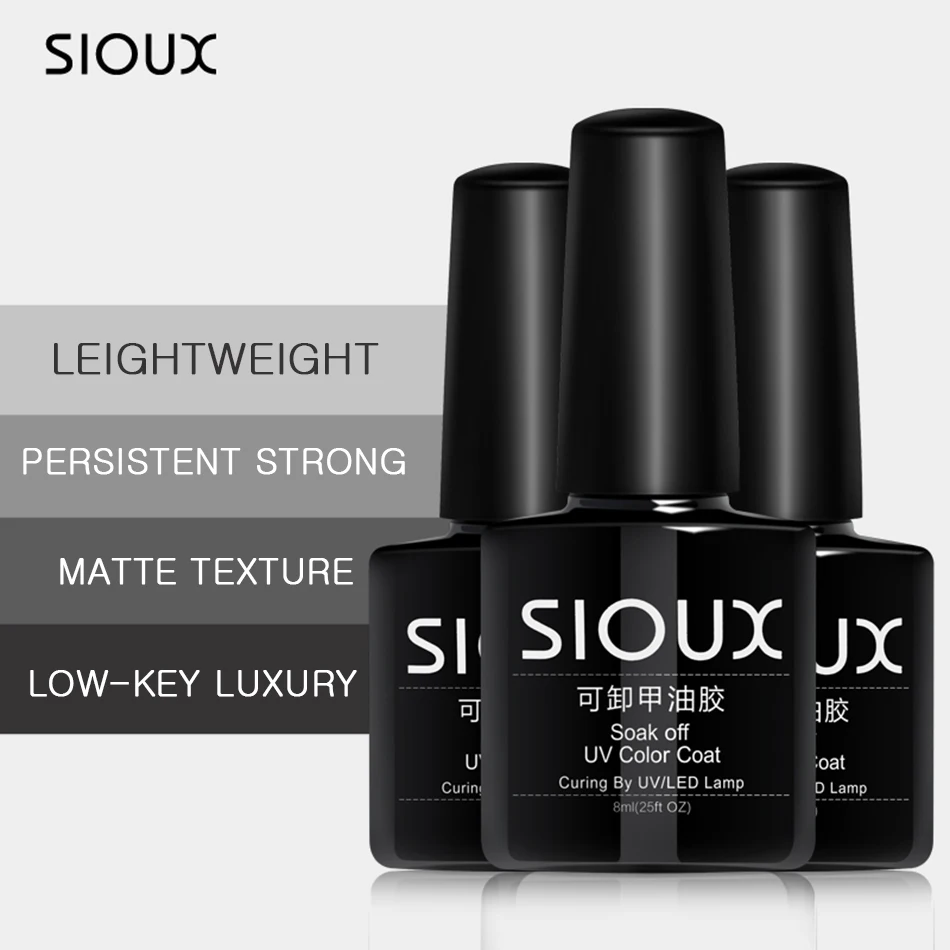 SIOUX Matt Top Coat Гель-лак для ногтей Светодиодный УФ-лак 8 мл прозрачный цвет верхнее покрытие матовый Волшебный Гель-лак