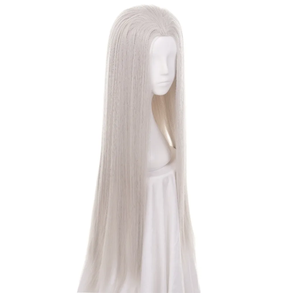 ccutoo Beauty tips 100cm Silver Grey Long Straight Synthetic Hair ancient maple Widow's peak Cosplay Wig Heat Resistance Fiber | Шиньоны