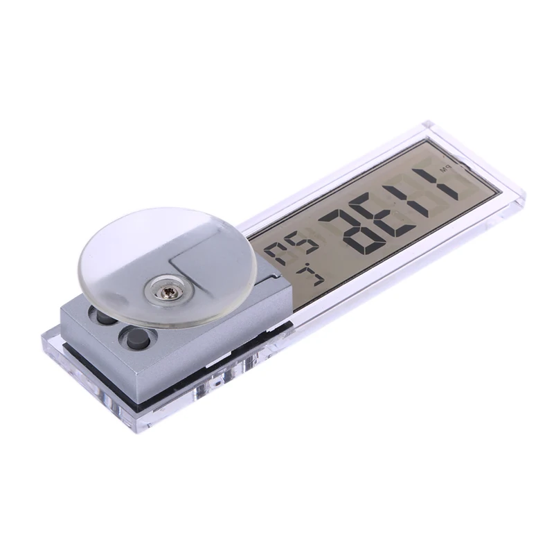 Авто 2 в 1 цифровой ЖК дисплей часы термометр с присоской для автомобильные