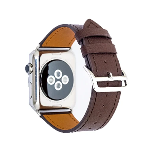 coffee Хохлатый кожаный ремешок для Apple Watch 42 мм 38 мм 4 3 iwatch ремешок 44 мм 40 мм correa наручный браслет ремень аксессуары для часов 2/1 - Цвет ремешка: coffee