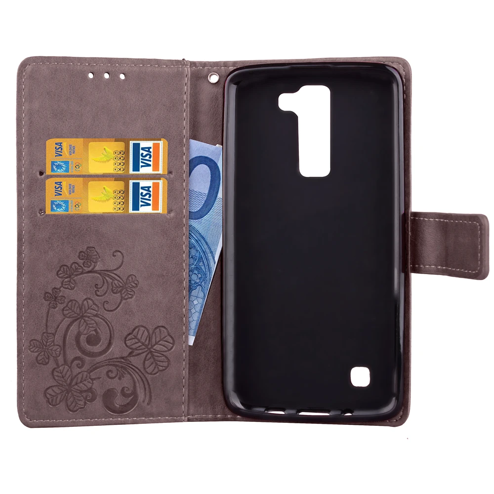 Ретро флип чехол для LG K10 M2 K420N K430DS искусственная кожа + Мягкий силиконовый