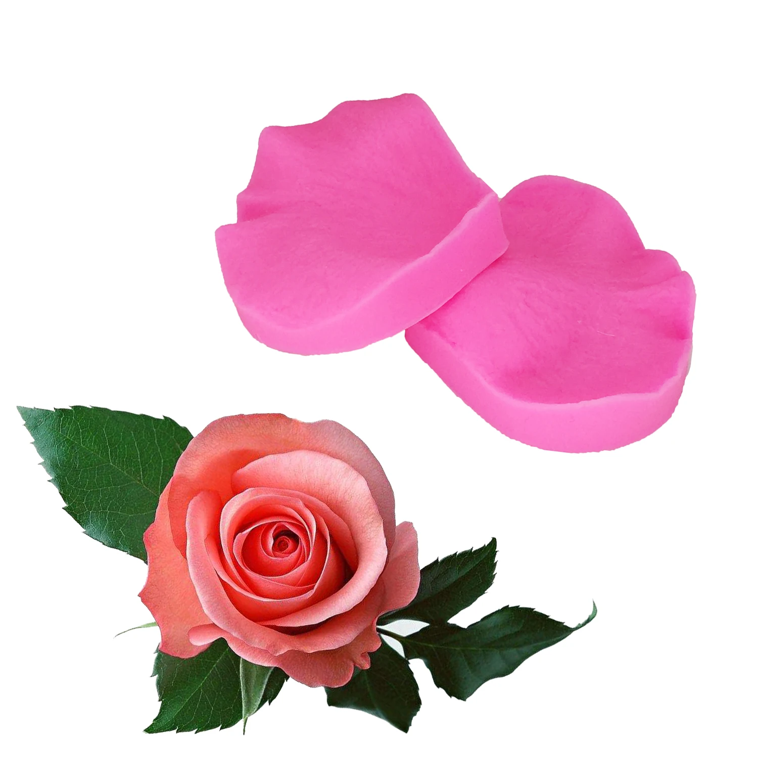 

2PCS/set Petal Leaf Rose Shaped Silicone Mold Cake Decoration tools Fondant 3D Flowers Wedding cake Mould T1197