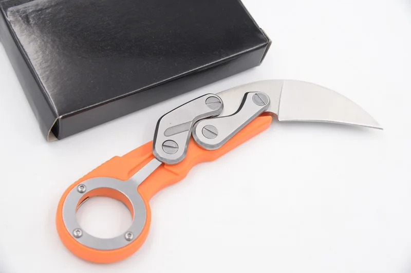 Оранжевый JUFULE Caswell Morphing Karambit нейлоновая ручка из стекловолокна D2 Лезвие Открытый тактический лагерь Охота EDC инструмент складной кухонный нож - Цвет: Оранжевый