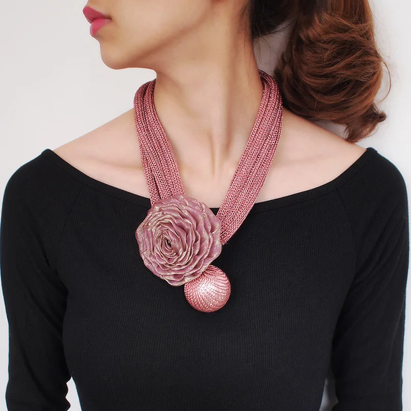 Женский кулон в виде цветка розы MANILAI крупный искусственный жемчуг регулируемый