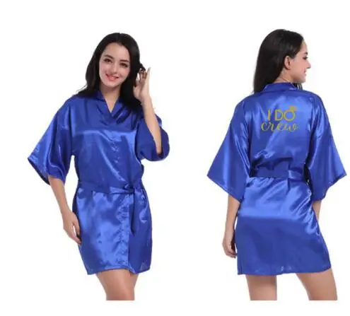 Индивидуальные I Do Crew Robe Золото письмо невесты команда кимоно атласный халат бакалавр свадебный подарок одежда для невесты