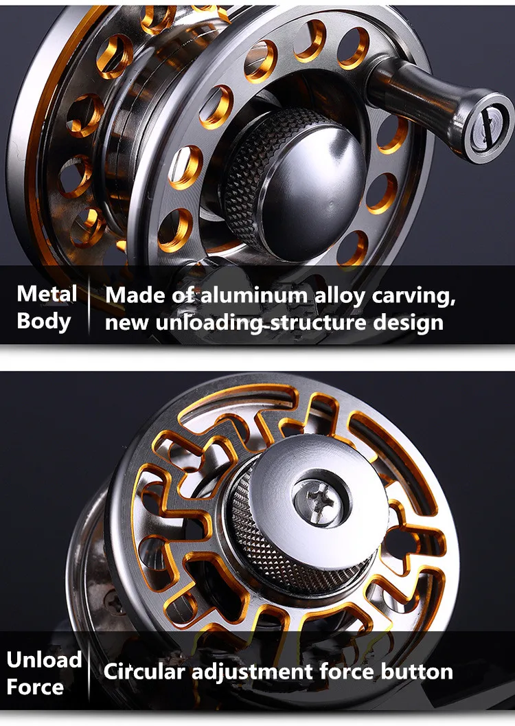 Mavllos Ultra Light Aluminum Alloy Trolling Fishing Reel Super Brake Force 10Kg Saltwater Fly Fishing Reel Disc Brake System