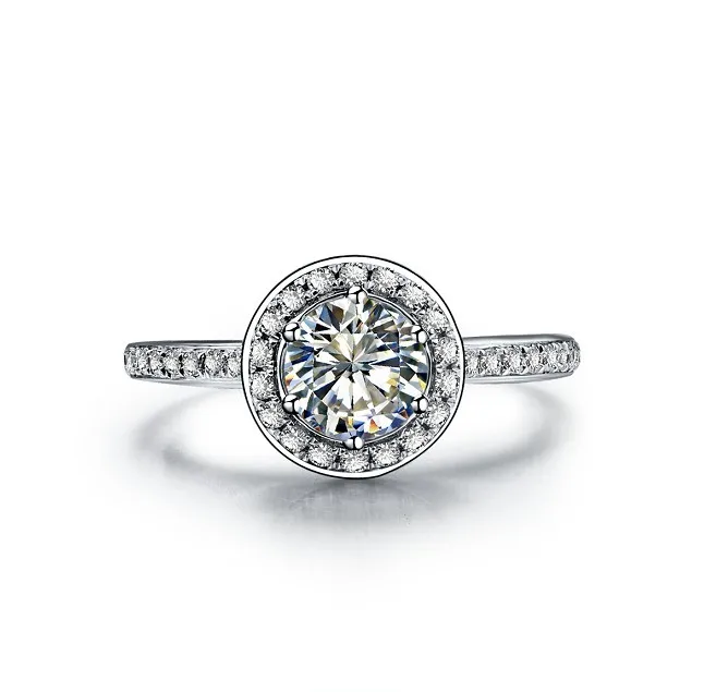 

Женское кольцо с круглым бриллиантом 3 карата, цельное Платиновое кольцо из белого золота 950 пробы, свадебное кольцо PT950