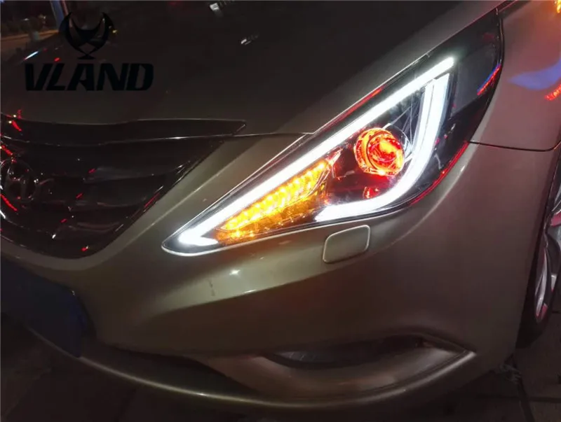VLAND производитель автомобильных налобных фонарей для Sonata, светодиодный налобный фонарь, 2011- год, с проекционным объективом, передняя фара plug and play