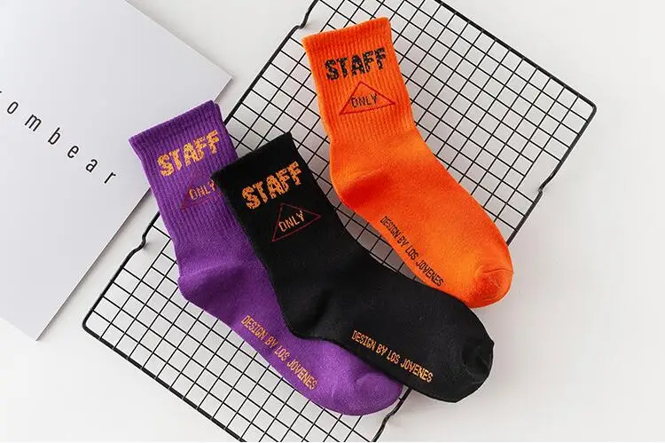 Смешные буквы женские носки с надписью Staff Streetwear хипстерские унисекс 3 пары Lost Pride