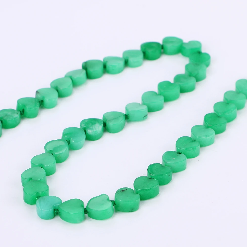 Yumten Green Chalcedony Necklace Power Stone Love Heart Crystal Women Jewelry Chain Csgo Collana Bijuteria Anime Wholesale 5 PCS | Украшения