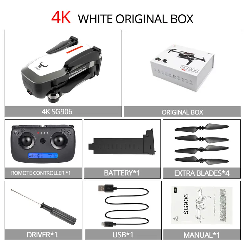 4k White Gift Box Бесщеточный 4K Дрон с 5G wifi FPV HD камерой 25 минут полёт gps Дрон камера RC Квадрокоптер Вертолет VS SG906 F11 E520S S167 - Цвет: 4k White Gift Box