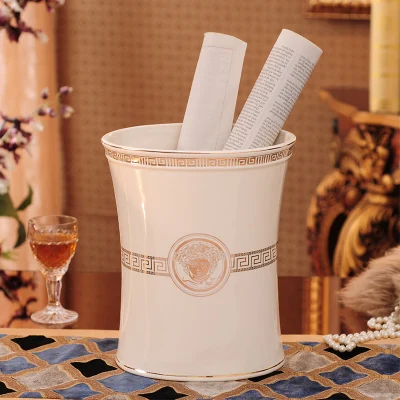 C1 Desktop Paper holder Ceramic Waste bin Garbage bin Waste basket Trash can File holder Office Organizer Office decorations - Цвет: C1